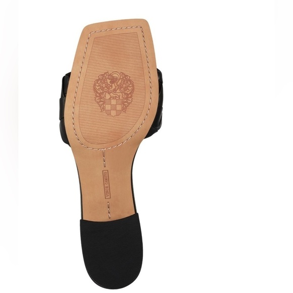 NEW! Vince Camuto Semtera Black Leather Block Heel Sandal - Size 10 👠 - Picture 6 of 10